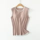 thumbnail image 1 of Puntoco Camisetas sin mangas ajustadas para mujer Camiseta sin mangas de cuello redondo de color sólido de moda informal grande de verano para mujer, 1 of 5