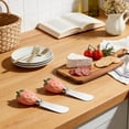 thumbnail image 5 of Cook with Color Cheese Spreader Knife, Stainless Steel Butter and Jam Blade with Figural Fruit Handle, Strawberry, 5 of 5