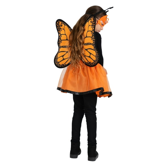 Dress Up America Butterfly Costume for Girls - Monarch Butterfly Wings for Kids - Wings, Headband, Mask and Tutu Set