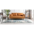 thumbnail image 4 of Rugs.com Fleur Collection Rug – 8' x 10' Blue Medium-Pile Rug Perfect For Living Rooms, Large Dining Rooms, Open Floorplans, 4 of 9