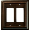 Brainerd Wood Architectural Double Decorator Wall Plate, Espresso