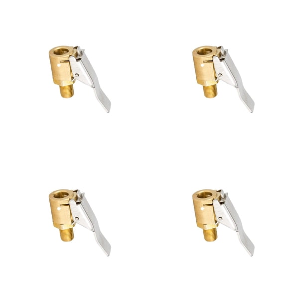2-Pack Heavy-Duty Brass Tire Inflation Nozzles, 8mm Quick-Connect Clamps for Car, Motorcycle & Truck Tires, Max 250 PSI