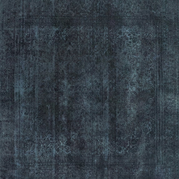 Ahgly Company Indoor Square Abstract Turquoise Blue Modern Area Rugs, 8' Square