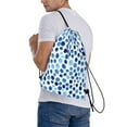 thumbnail image 7 of Blue dot pattern Drawstring Backpack Sackpack String Bag Cinch Waterproof Bags for Gym Sports Yoga Travel Beach Swimming shopping, 7 of 7