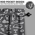 thumbnail image 5 of Kitchen Food Cooking Chef 3-Piece Kitchen Curtains Set Kitchen Curtains Sets with Valance for Windows Rod Pocket Machine Washable Kitchen Decor Decorations (54"x18"+2x27.5"x24"), 5 of 6