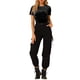 thumbnail image 5 of Camiseta de terciopelo para mujer Inspire Chic, de cuello redondo, manga corta, casual, 2XL, negra, 5 of 7