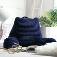 thumbnail image 5 of Clara Clark Backrest Reading Pillow, Back Support Pillow with Arms, Shredded Memory Foam Bed Rest Pillow, Medium, Navy Blue, 5 of 6