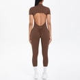 thumbnail image 5 of SKQIT Jumpsuits for Women Short Sleeve Backless One Piece Workout Bodysuit Romper Gym Leggings, 5 of 8