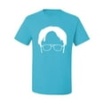 thumbnail image 2 of Wild Bobby, Office Dwight Glasses Face Silhouette Funny Schrute, Pop Culture, Men Graphic Tee, Light Turquoise, 3X-Large, 2 of 4