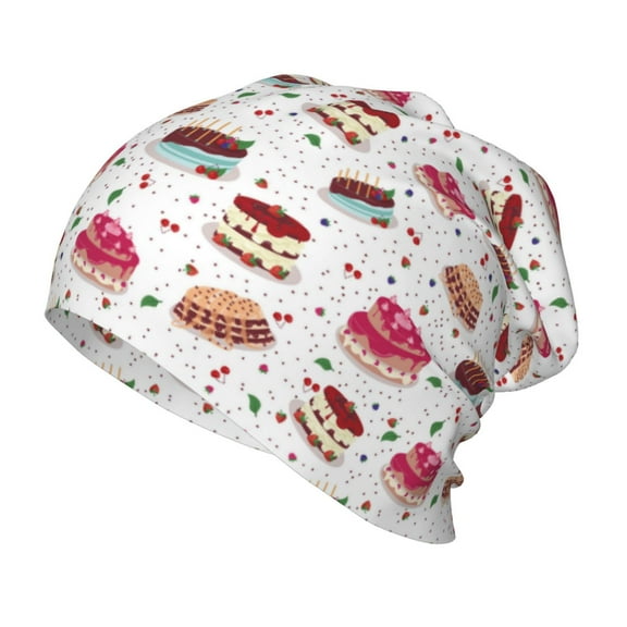 Honeii Birthday Cake Print Kids Knit Beanie Watch Hat ,Knit Cap for Boys and Girls