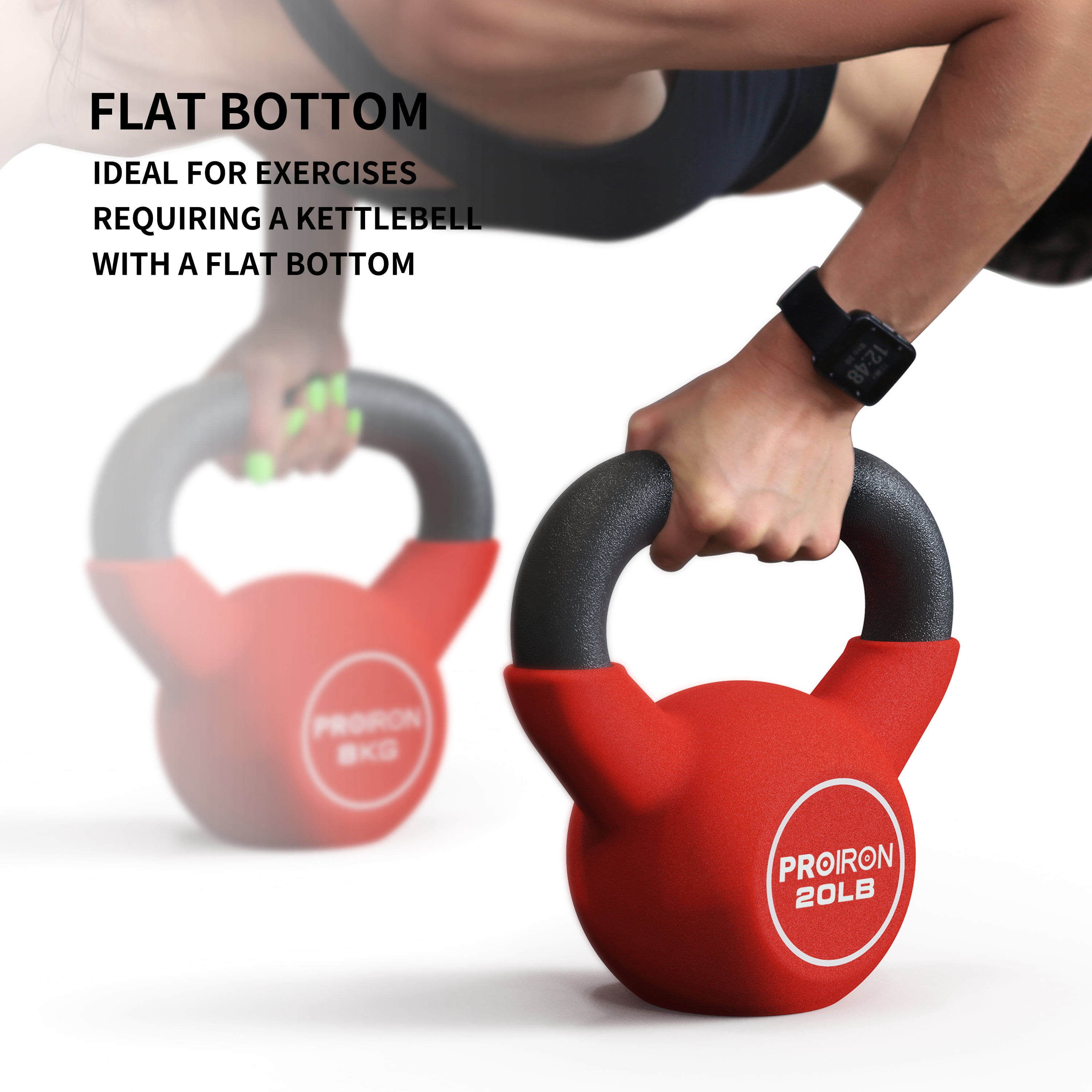 PROIRON Neoprene Coated Kettlebell 20Lb, Single
