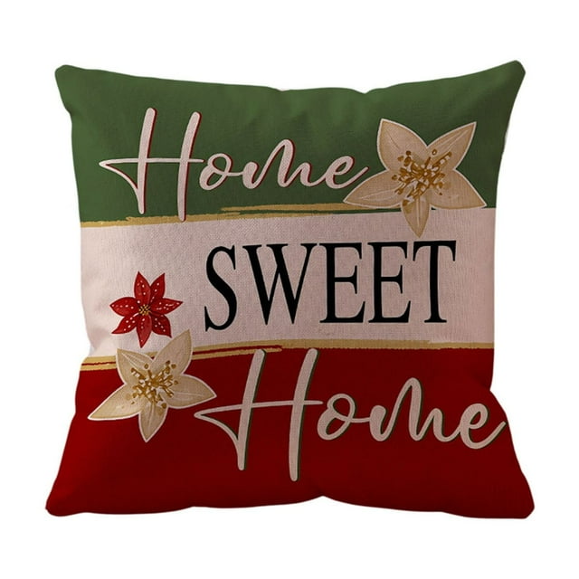 Funda de almohada navideña, decoración navideña, decoración de sofá, almohada de lino, sofá para el hogar, decoración navideña, funda de almohada