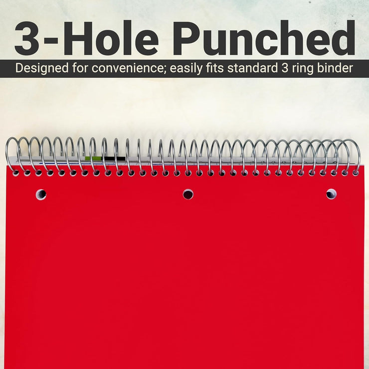 Three Leaf Spiral Notebook, College Ruled, 1 Subject, 100 Sheets, 11x8.5 Inches, Poly Cover, Pack of 16