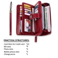 thumbnail image 3 of KAWELL Women's Leather RFID Blocking Wristlet Wallet - Large Capacity Purse with Wrist Strap, 3 of 8