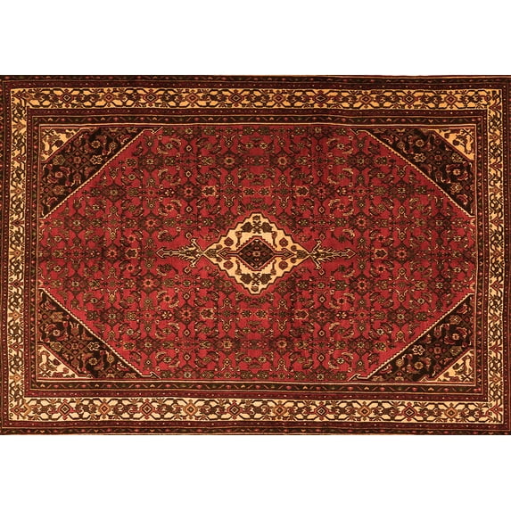 Ahgly Company Indoor Rectangle Persian Orange Traditional Area Rugs, 6' x 9'