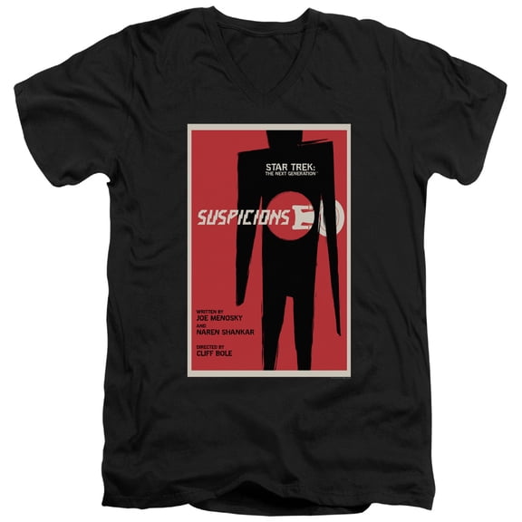 Star Trek Tng Season 6 Episode 22 Adult V-Neck 30/1 T-Shirt Black