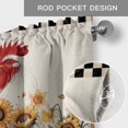 thumbnail image 6 of Sunflowers Rooster Farmhouse Short Window Curtain Valances, Farmhouse Vintage Beige Burlap Plaid Rod Pocket Kitchen Valances for Living Room Bedroom Bathroom Cafe 54" x 18", 6 of 8