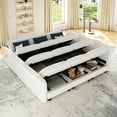 thumbnail image 3 of NYBOPAVIS Modular Sectional Sofa, 9 Seat Modular Sectional Sofa Convertible Sleeper Sofa Bed, 25.6" Deep Seat Velvet Sofa for Living Room White, 3 of 9