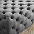 thumbnail image 6 of Tufted Accent Chair Ottoman, Square, Velvet, Grey Gray, Modern Contemporary Urban Design, Living Lounge Room Hotel Lobby Hospitality, 6 of 6