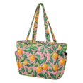 thumbnail image 2 of FORMRS Tote Bag for Women Quilted Large Capacity Travel Work Carry On Shoulder Handbag, Pink Oranges, 2 of 7