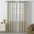 thumbnail image 3 of PHOENIGON Polyester Linen Textured Solid Color Curtains Grommet Lightweight Curtain Pair(Set of 2), 3 of 13