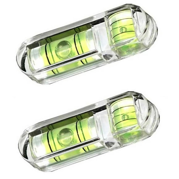 BTOER 2PCS Bubble Level Transparent Acrylic Bubble Level Protractor High Precision Cylinder Level Horizontal Bead Measuring Tools