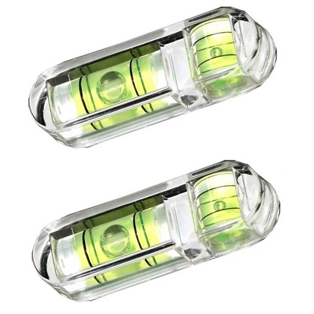 BTOER 2PCS Bubble Level Transparent Acrylic Bubble Level Protractor High Precision Cylinder Level Horizontal Bead Measuring Tools