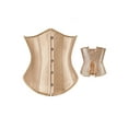 thumbnail image 3 of Aunavey Womens Satin Corset Underbust Boned Waist Cincher Bustier Girdle Shaper, 3 of 7