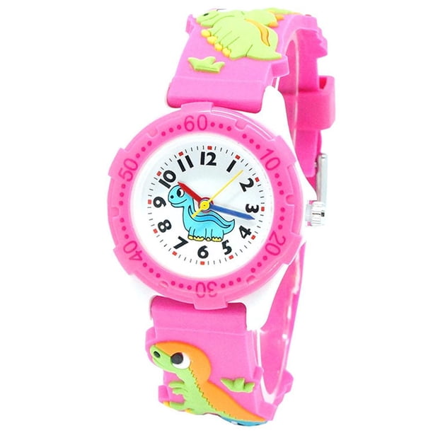 Reloj Para Niños Para Niños Y Niñas Reloj Impermeable Con Banda De Silicona De Dibujos Animados De Dinosaurios En 3D Los Mejores Regalos Cateissary AP007038-02