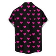 thumbnail image 4 of hotojiny Men's Hawaiian Shirt Valentine's Day Short Sleeve Heart Printed Button down Shirt Summer Beach Vaction Tops Golf Shirts S-5XL, 4 of 6