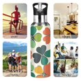 thumbnail image 7 of Yayeee 20oz Double Wall Stainless Steel Water Bottle with Flip Straw, White Clover Pattern, 7 of 7