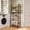 Natural Oak-54.5", variant on Melocadol 4 Tier Ladder Storage Shelf, 22 Inch Wide Anti-Tip Tower Rack, Steel Frame Organizer for Books Plants Kitchen Living Room Office