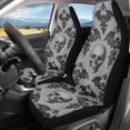 thumbnail image 2 of XYZCANDO Car Seat Covers Interior Decor Car Accessories Car Front Seat Covers Washable Anti-Slip Auto Sedan, Black-White Skull & Bat Repeat Pattern, 2 of 9
