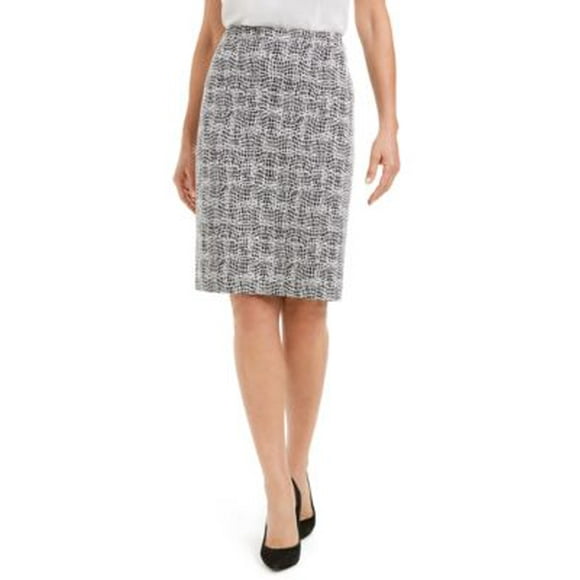 Kasper Jupe Crayon Imprimée Longueur Genou pour Femmes, Noir, Taille 12