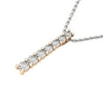 thumbnail image 4 of Dazzlingrock Collection Round Lab Grown White Diamond 7 Stone Illusion Set Life Journey Pendant with 18 inch Silver Chain for Women (0.10 ctw, Color H-I, Clarity SI2) in 14K Rose Gold, 4 of 6