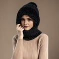 thumbnail image 7 of Women's 3-in-1 Beanie Hat Scarf Mask - Plush Knit Winter Set for Skiing & Outdoor, 7 of 7