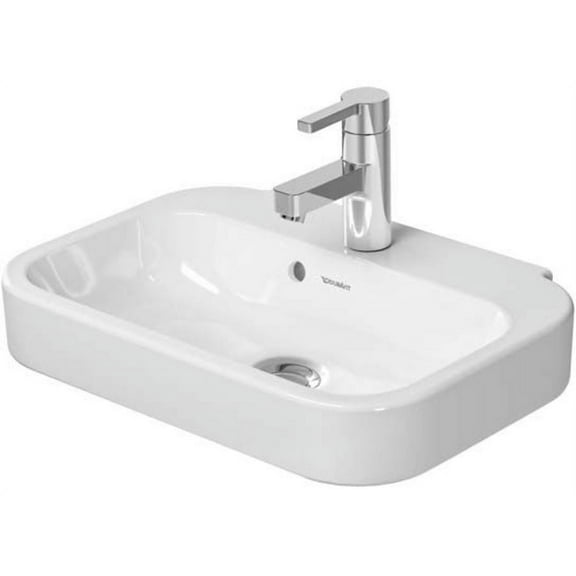 Duravit 070950-1Hole Happy D.2 19-5/8" Rectangular Ceramic Wall Mounted Bathroom Sink -