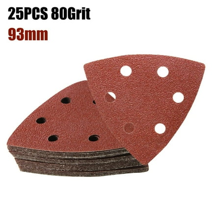

BCLONG 25pcs 93mm Sandpaper Hook & Loop Triangle Sanding Paper Grit 60 80 120 180 240