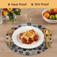 thumbnail image 4 of Haze Blue Brown Round 15 Inch Placemats Set of 6, Rustic Farmhouse Dog Paw Vintage HeatResistant Non Slip Place Mats for Dining Table, Wipeable Braided Kitchen Table Mats for Housewarming, 4 of 9