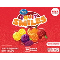 Great Value Fruit Smiles Snack, Original Flavor, 10 Count