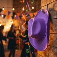 thumbnail image 5 of IYYVV Halloween Western Cowboy Hat, Adjustable Felt Costume Hat For Men Women Kids, Party Favors & Accessories Purple, 5 of 9