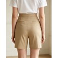 thumbnail image 4 of Slim Shorts for Women Multi Color Versatile Casual Wear Polyester Short,Khaki Size S, 4 of 5
