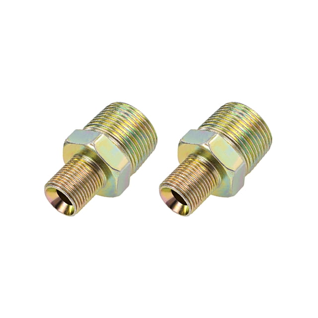 Conector de tubo reductor - Niple hexagonal - 3/4 X 3/8 conector macho BSP con acabado de zinc 2 piezas