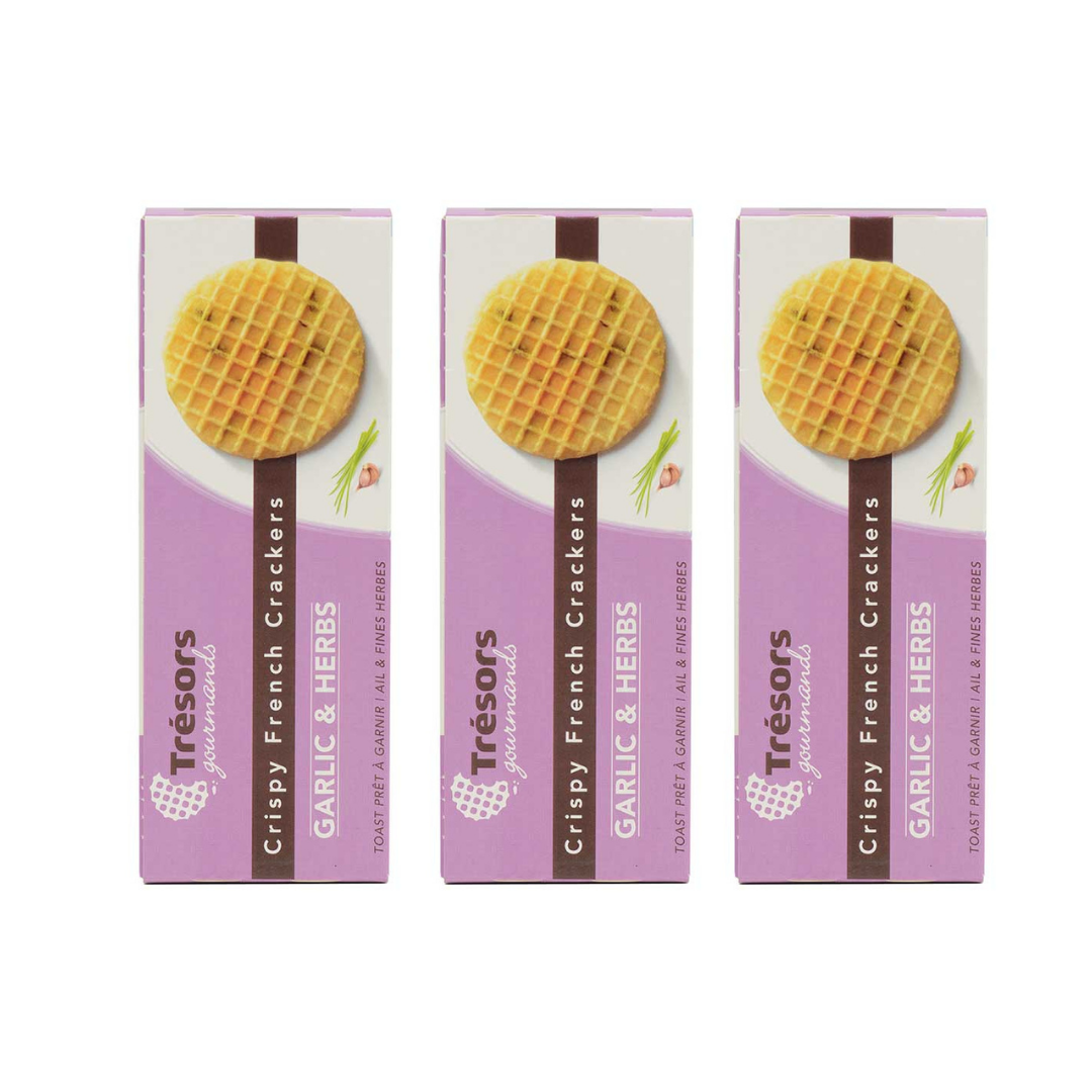 Crispy French Waffle Crackers by Tresors Gourmands3 Pack (9.9 ounce