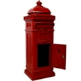 thumbnail image 4 of Large Capacity Outdoor Mailbox, Rainproof Floorstanding Letter Box Statue for Garden, Residential Use, Red, 4 of 9