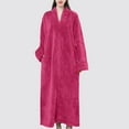 thumbnail image 3 of Sexlip Womens Warm Fleece Zip Up Robe Fluffy Long Bathrobe Night Dressing Sleepwear Pink XL, 3 of 7