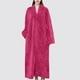 thumbnail image 3 of HongQid Womens Fleece Warm Robe: Cozy Flannel Long Zipper Bathrobe - Plush Winter Housecoat Nightgown, 3 of 7