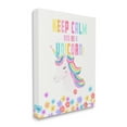 thumbnail image 3 of Stupell Industries Keep Calm Be A Unicorn Playful Quote Pastel Florals Graphic Art Gallery Wrapped Canvas Print Wall Art, Design by Diane Neukirch, 3 of 7