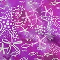 thumbnail image 1 of oneOone Georgette Viscose Purple Fabric Starfish & Fish Sewing Craft Projects Fabric Prints By Yard 42 Inch Wide, 1 of 6