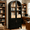 Black, variant on Homy Casa Arched Display Cabinet with Glass Doors, Tall Storage Cabinet for Living Room